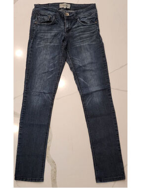 Rewind Jeans Size 5 Dark Wash Skinny Embroidered Back Pockets Stretch Denim